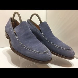 Saks Fifth Ave Blue Suede Loafers ITALY Men's 9.5M